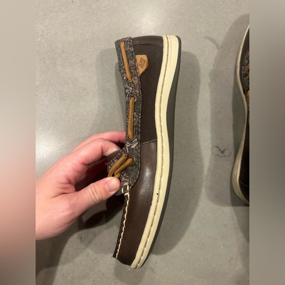 Sperry Topsider Boat Shoes Women’s Barrelfish 6 Brown Print Leather - Picture 5 of 5
